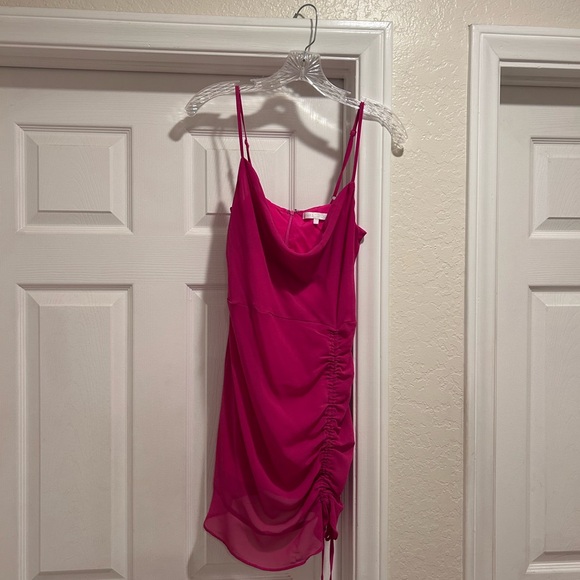 Chic Fuchsia Mini Dress - Picture 3 of 6